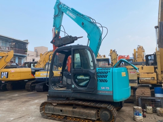 بیل مکانیکی خزنده هیدرولیک 7t دست دوم SK75-8 با سطل 0.4m3 6850KG