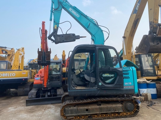 بیل مکانیکی خزنده هیدرولیک 7t دست دوم SK75-8 با سطل 0.4m3 6850KG