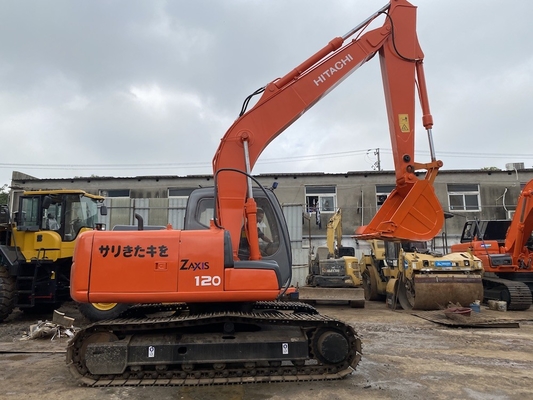 12 تن اصلی ژاپن استفاده شده Hitachi ZX120 Excavator Crawler با قدرت موتور 66KW و ظرفیت سطل 0.52m3