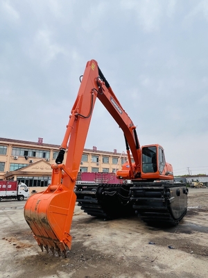 Doosan استفاده شده حفاری دوزی DH220LC-9E با 1 m3 ماشین تمیز کردن رودخانه دراز برد بوم حفاری دست دوم