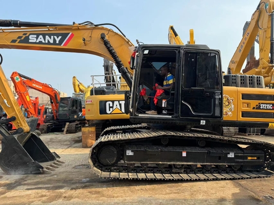21 تن استفاده شده Sany SY215C حفاری هیدرولیک حفاری دست دوم با ظرفیت سطل 1.1 M3