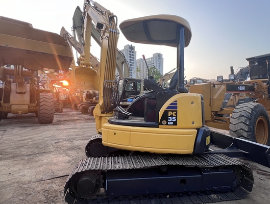 مینی Excavator استفاده شده Komatsu PC35MR خزنده Excavator دست دوم Excavator ماشین آلات ساختمانی