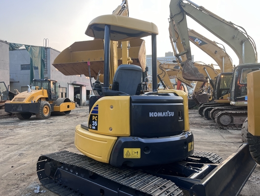 مینی Excavator استفاده شده Komatsu PC35MR خزنده Excavator دست دوم Excavator ماشین آلات ساختمانی